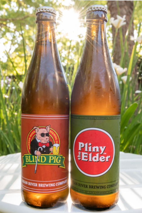 pliny the elder and blind pig brew bottles